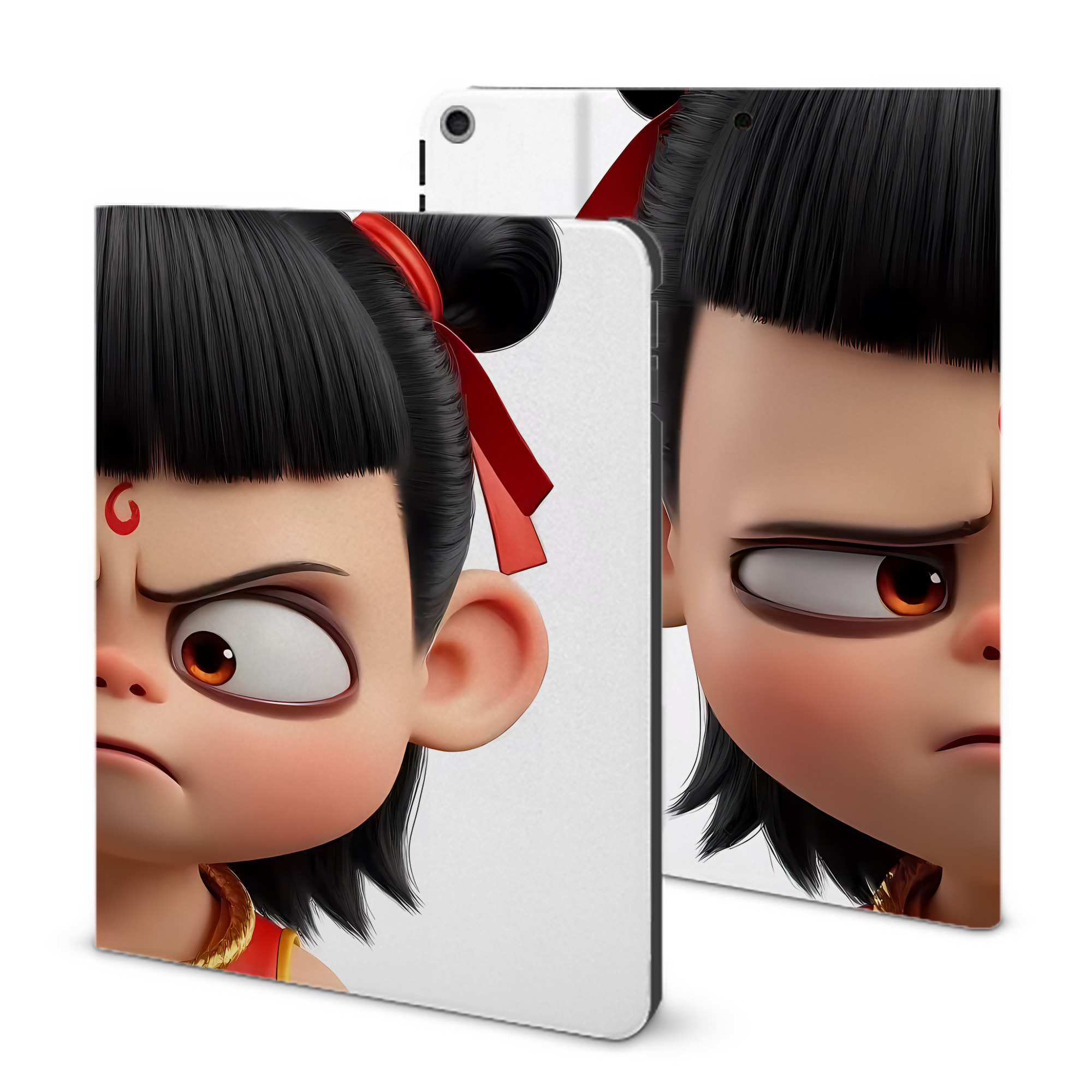 （画像用） Ne Zha 2 ナタ 魔童の大暴れ IPad ケース ブック型 PUレザー TPU 耐衝撃 軽量 薄型 ペン収納なし 全面保護 IPad 各モデル対応